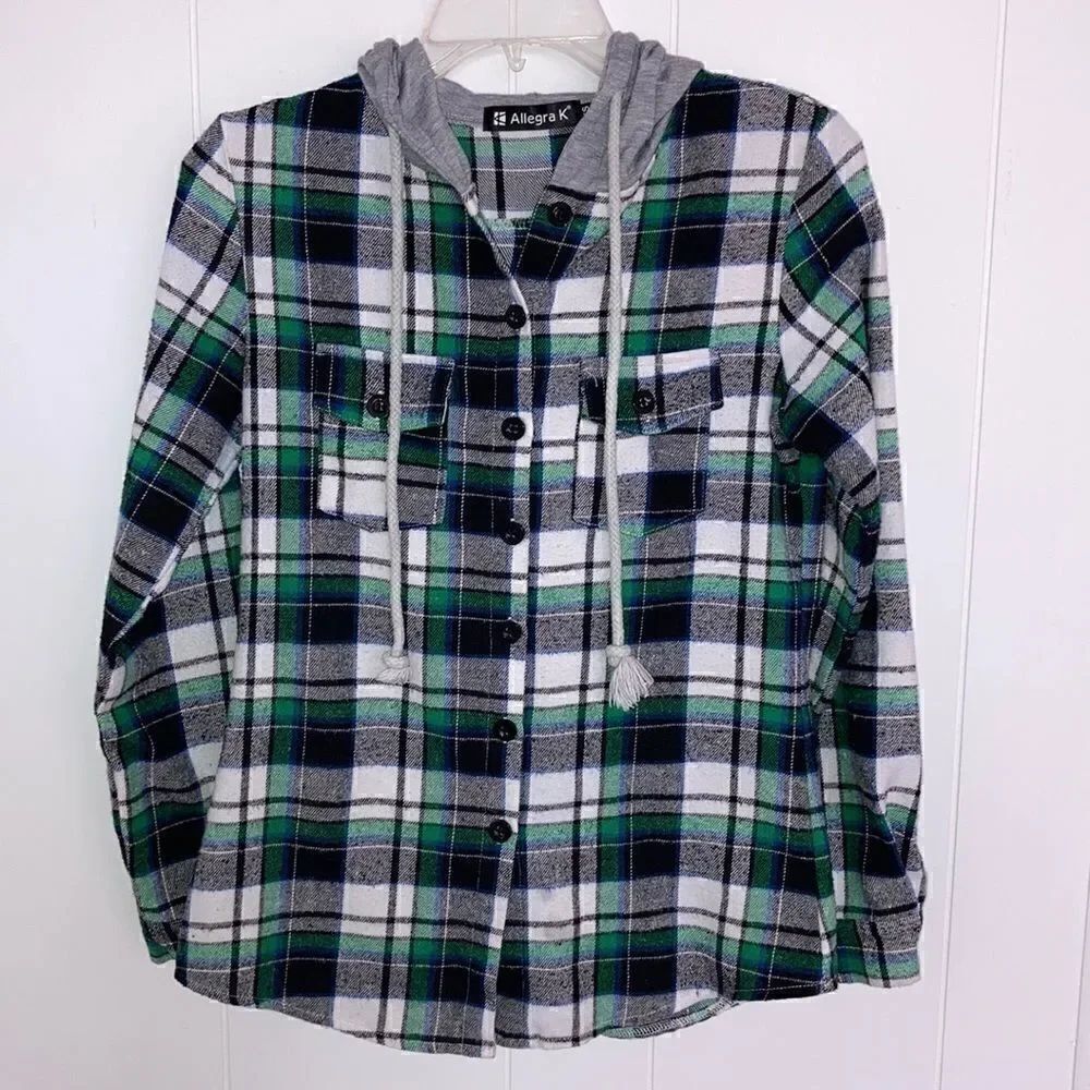 Allegra K Shirt Flannel Shirt Woman’s Size XS